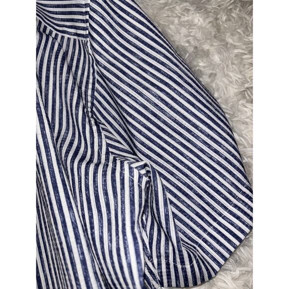 Olzen “ Standard Fit” Men’s Sz. 100 Blue Striped Button Down. Light, Exc. Cond - Picture 11 of 12